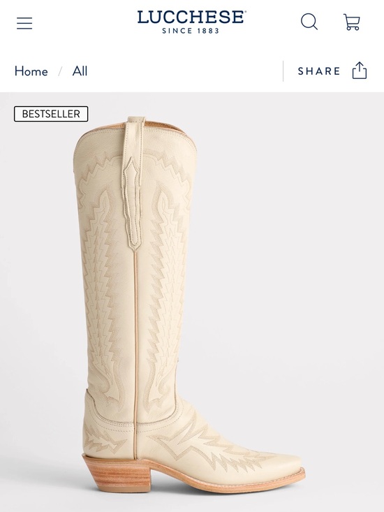 Lucchese Shoes - Lucchese Priscilla cowboy boot size 9 glitz cream